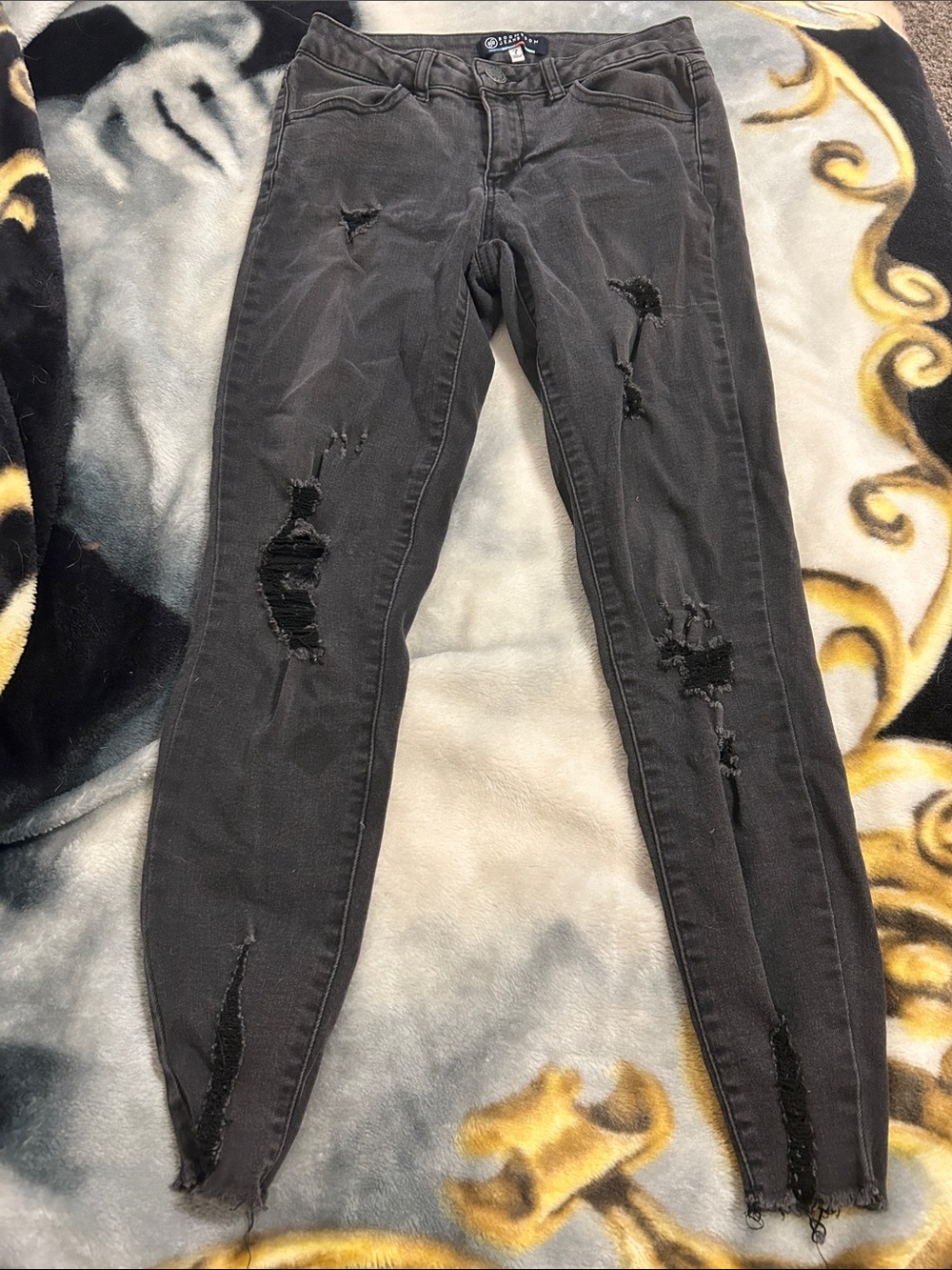 Ecko Unlimited Black Distressed Skinny Jeans